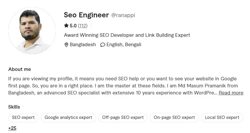 Md Masum Pramanik Fiverr Profile